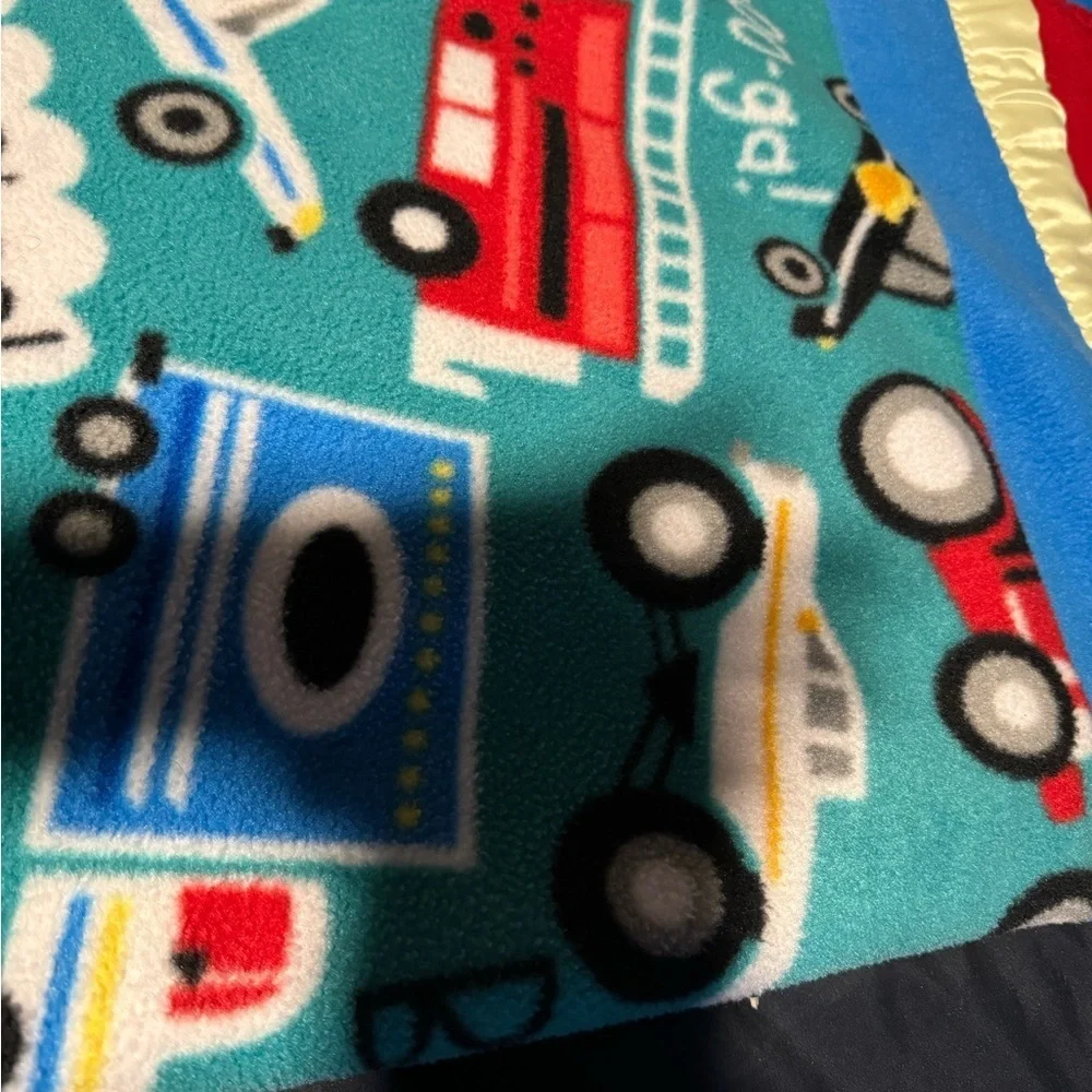 Boys Custom One of A Kind Trucks Blanket. Firetrucks police and more